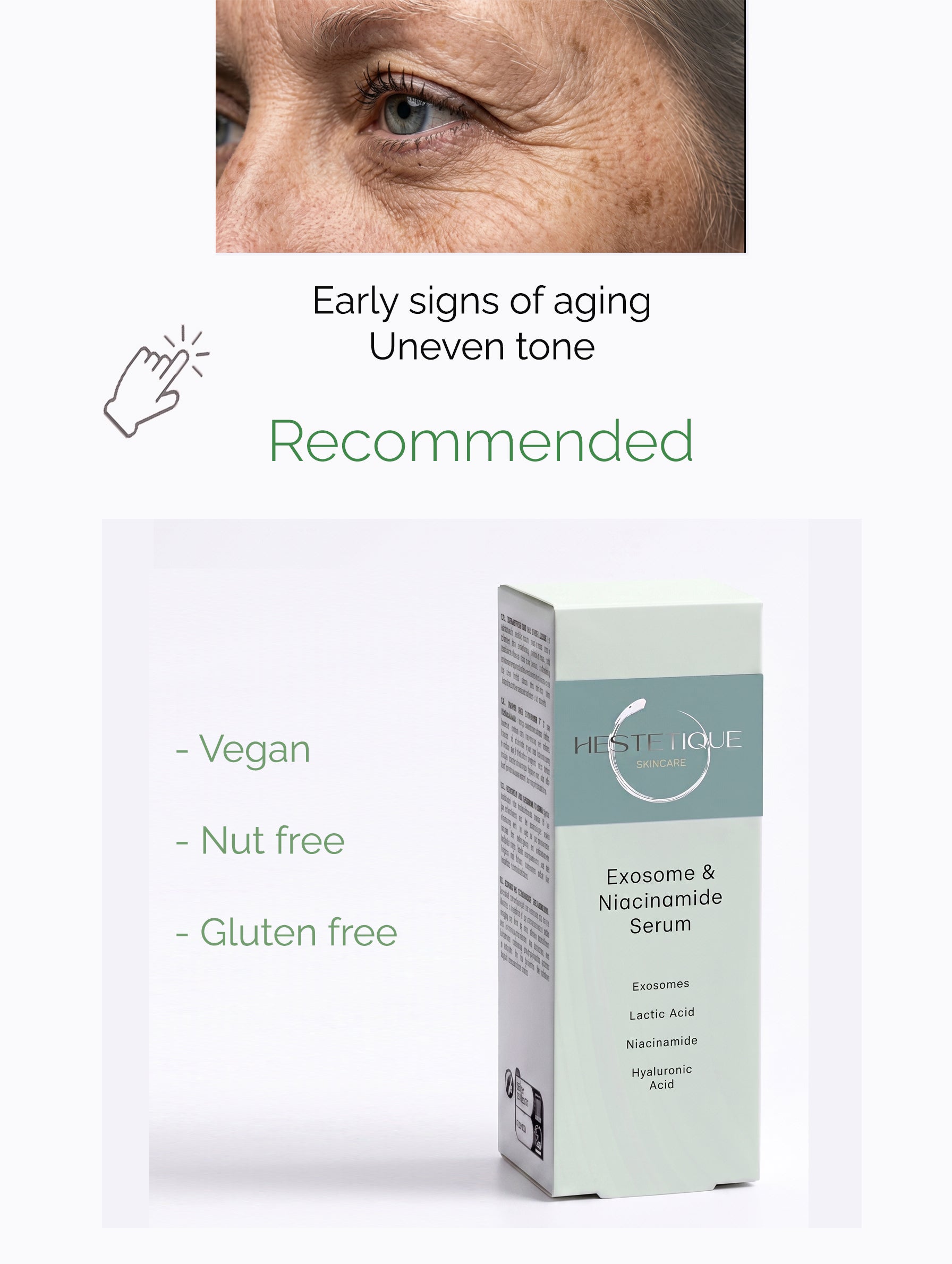 Niacinamide Serum and Exosome - Enriched with apple extract.